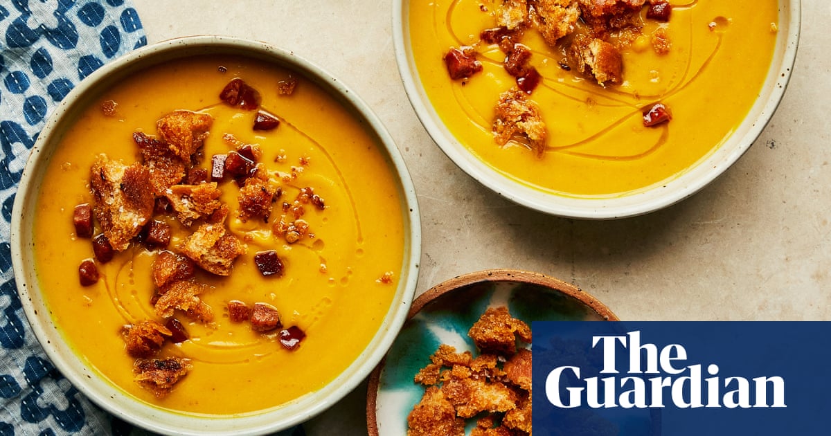José Pizarro’s recipe for spiced roast squash soup with chorizo migas