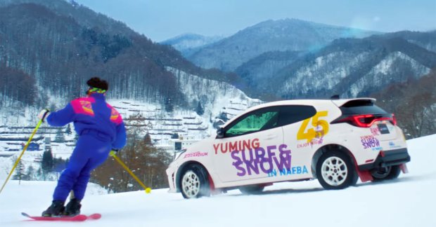 Toyota GR Yaris Takes on a Ski Slope in a Tribute to Classic Japanese Cinema
