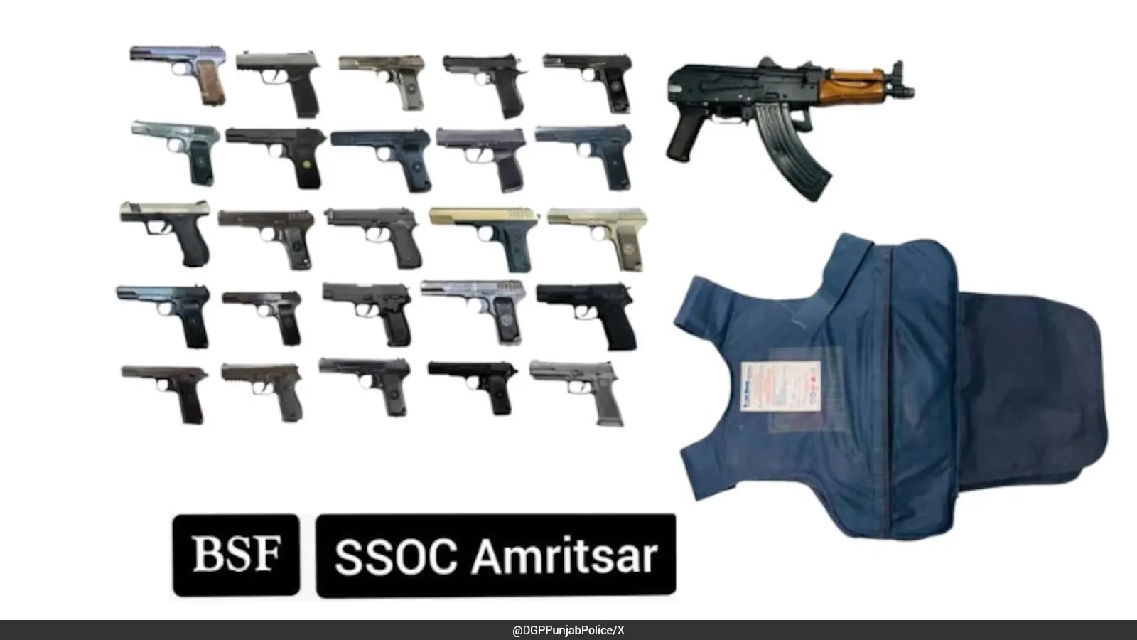 AK-47 Rifle, 26 Pistols Seized Near Indo-Pak Border In Amritsar, 1 Arrested