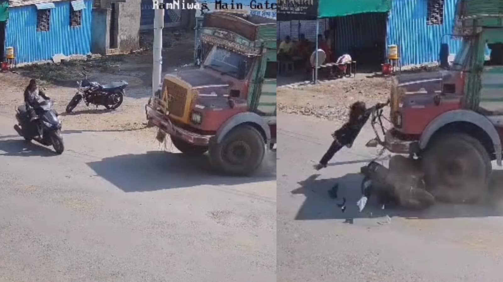 Video: Girl Clings Onto Truck’s Bumper After It Hits Her Scooty In Maharashtra